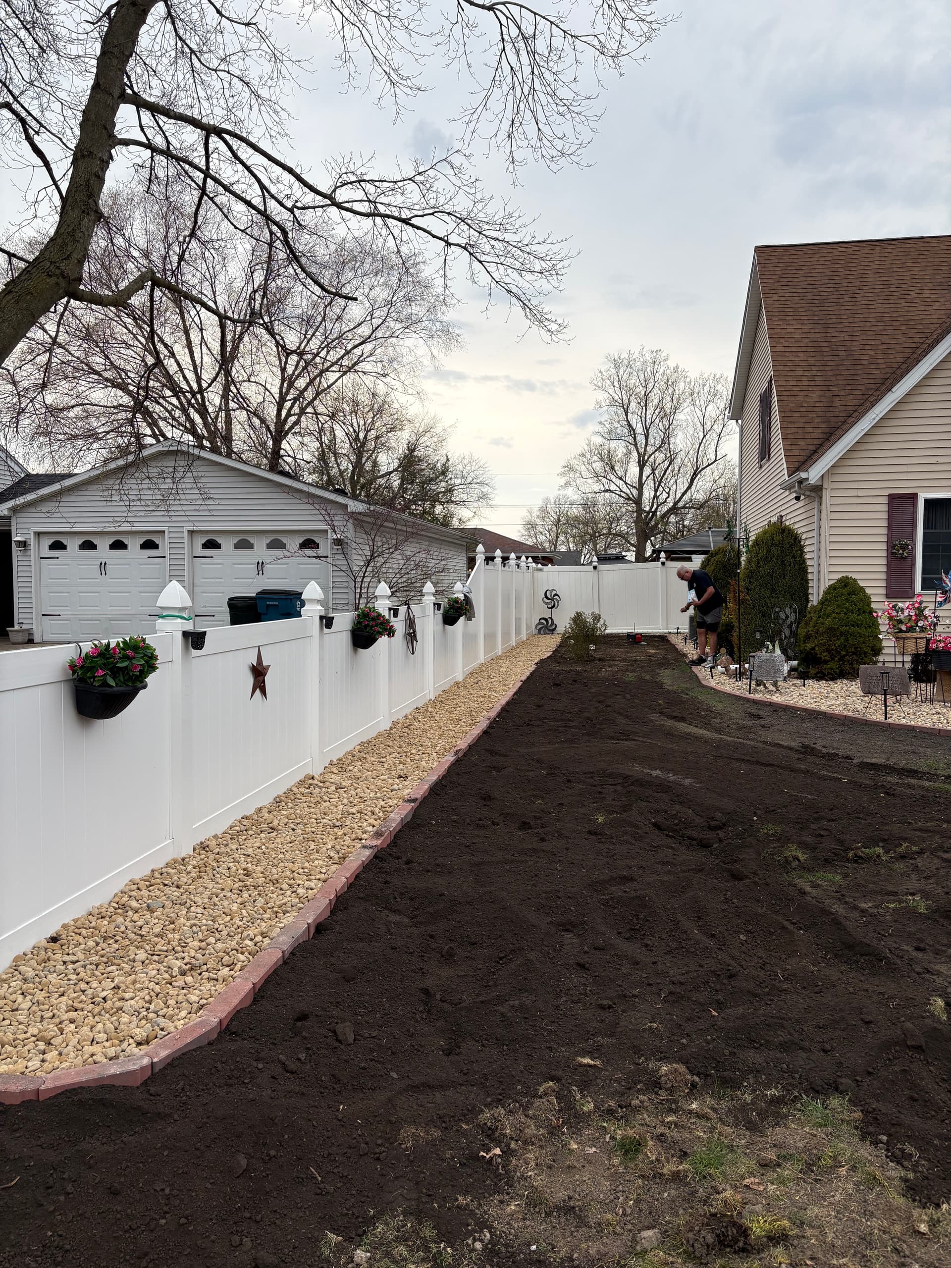 Side Yard Grading and Stone Path Install for a Returning Client