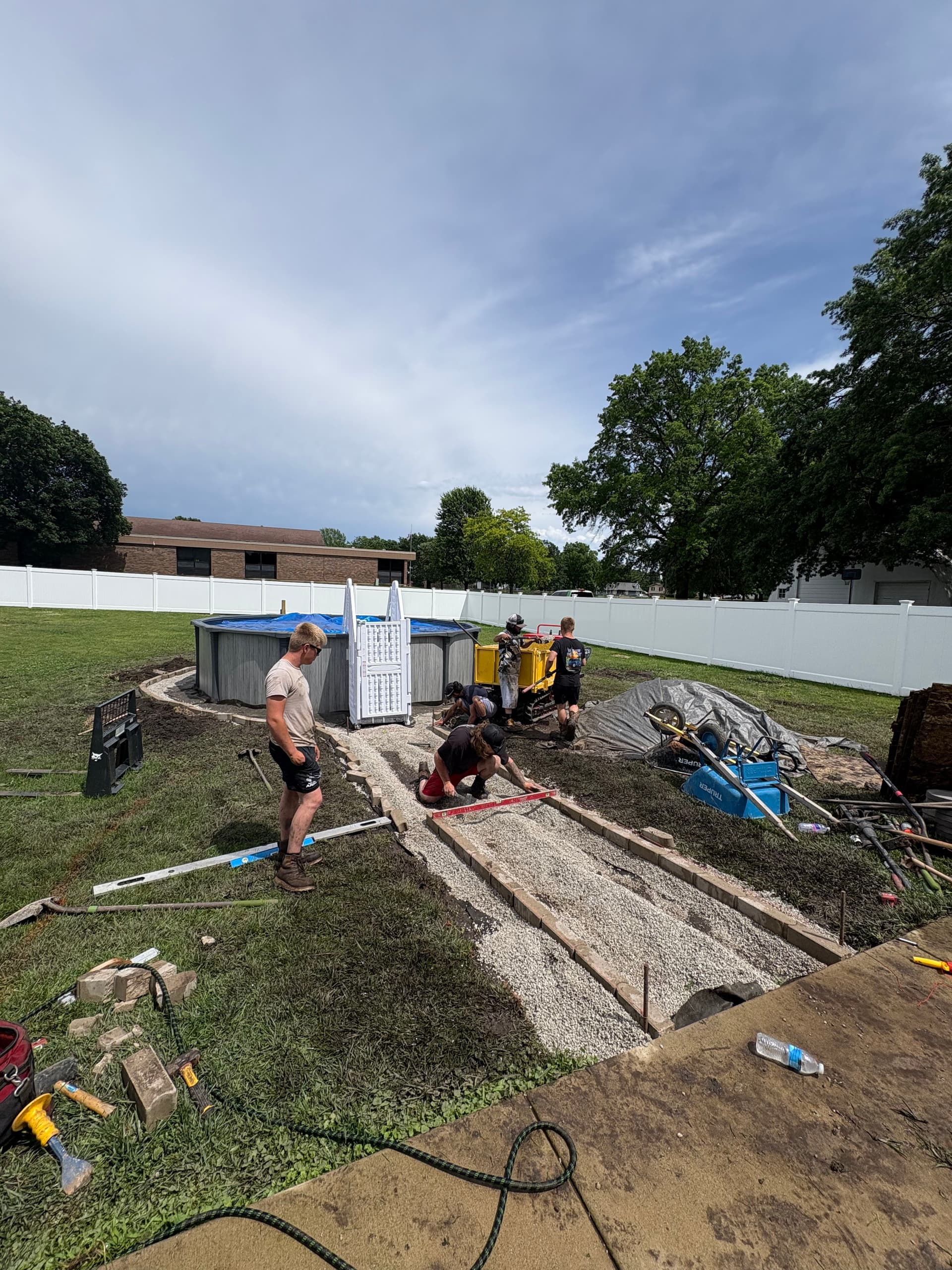 Gallery photos for River Rock Border and Walkway for a New Above-Ground Pool: Image #1