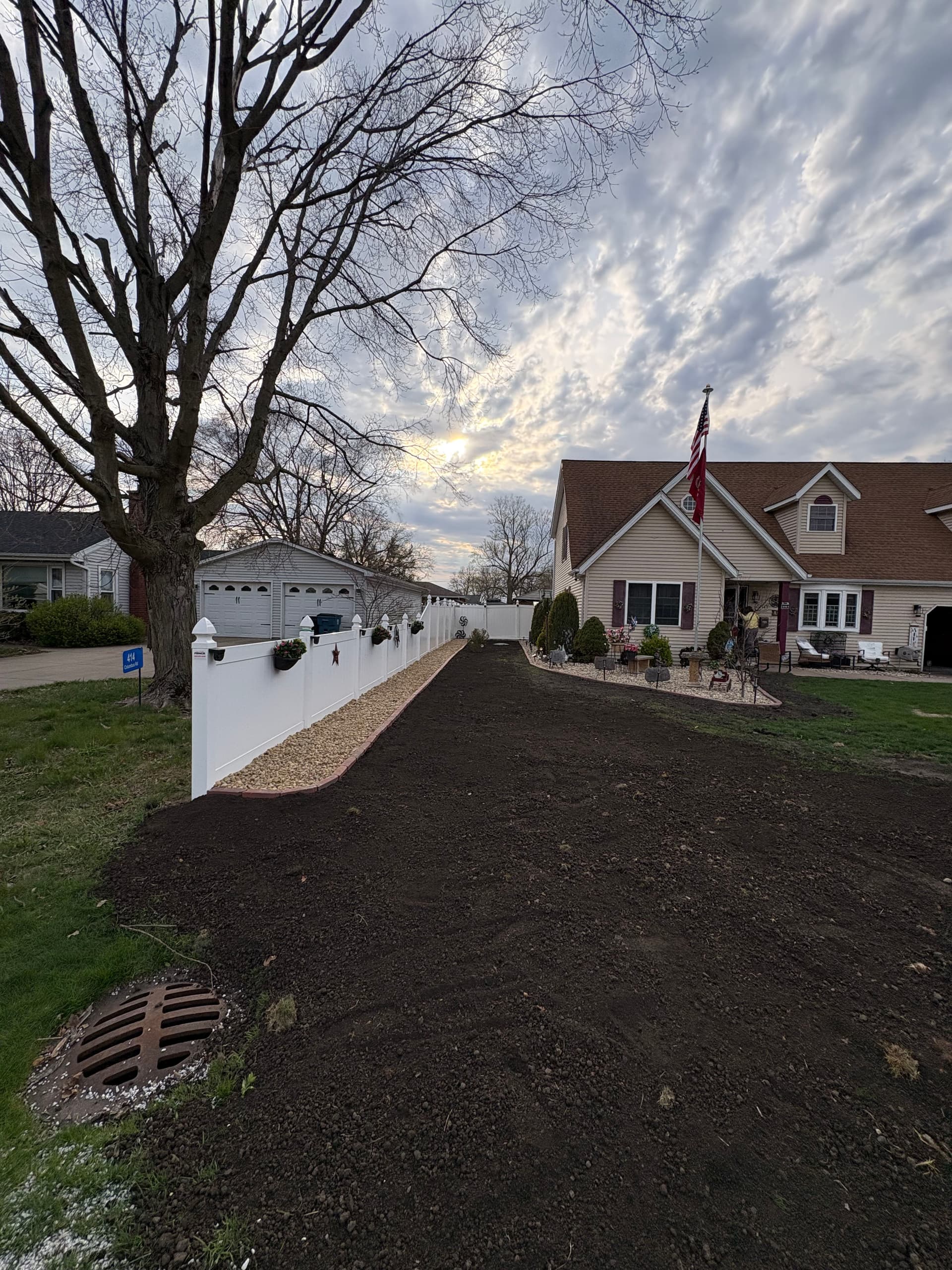 Side Yard Grading and Stone Path Install for a Returning Client