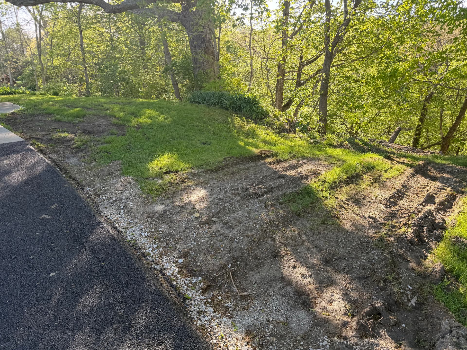 Backfill and Regrade After New Asphalt Driveway Installation image