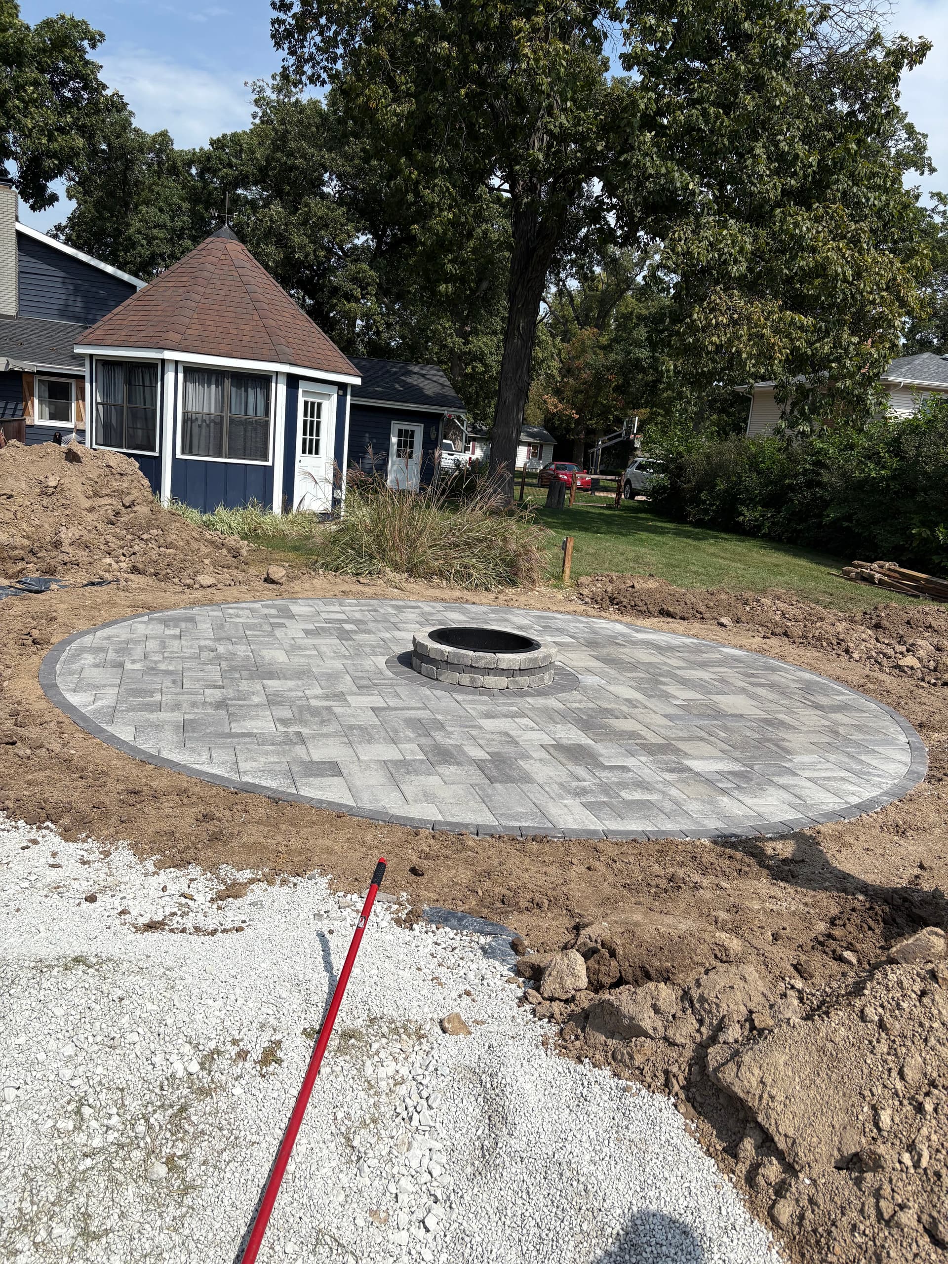 Fire Pit Patio Installation in Earlville