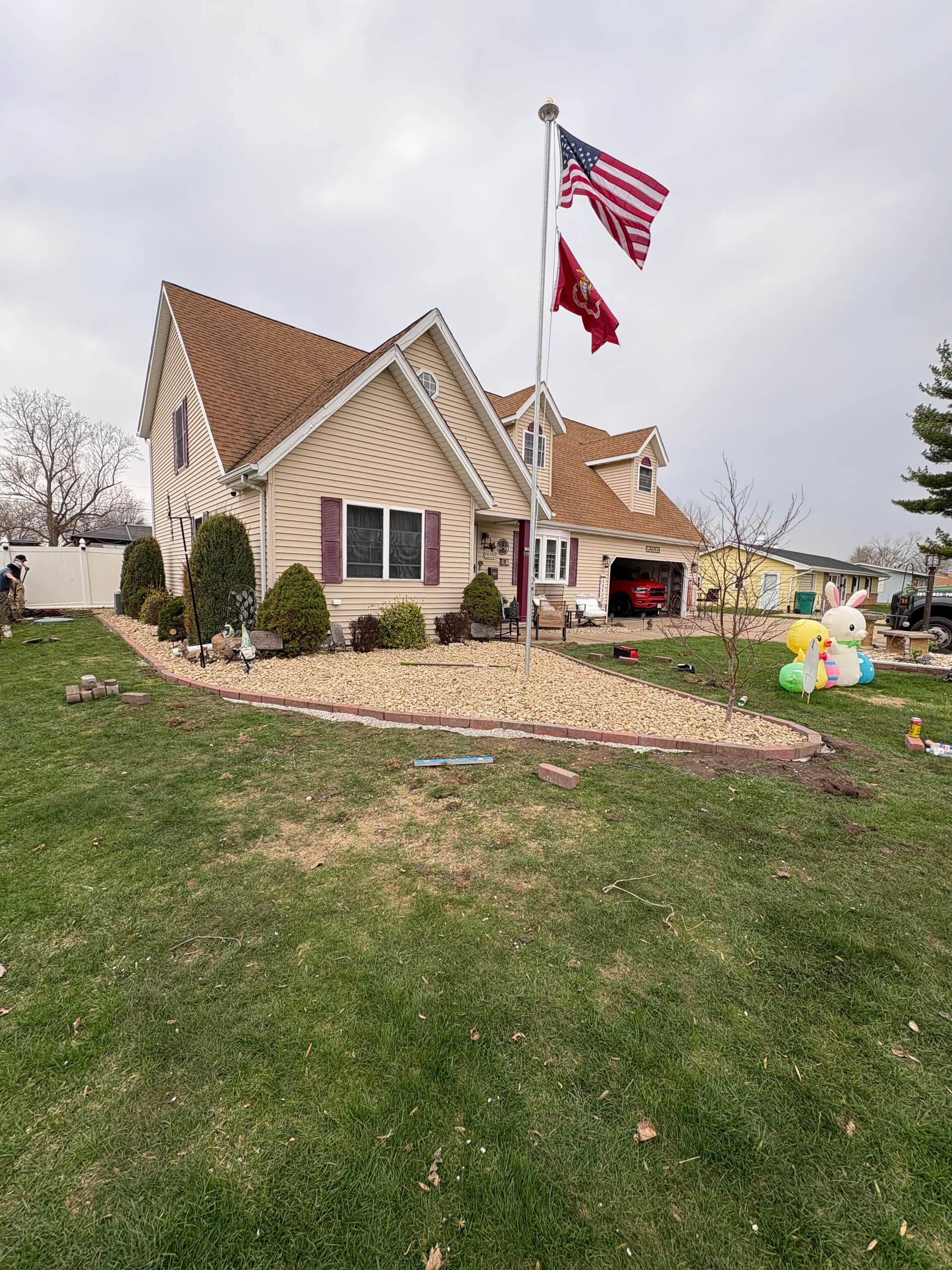Brick Border and River Rock Bed That Actually Changes the Whole Front Yard
