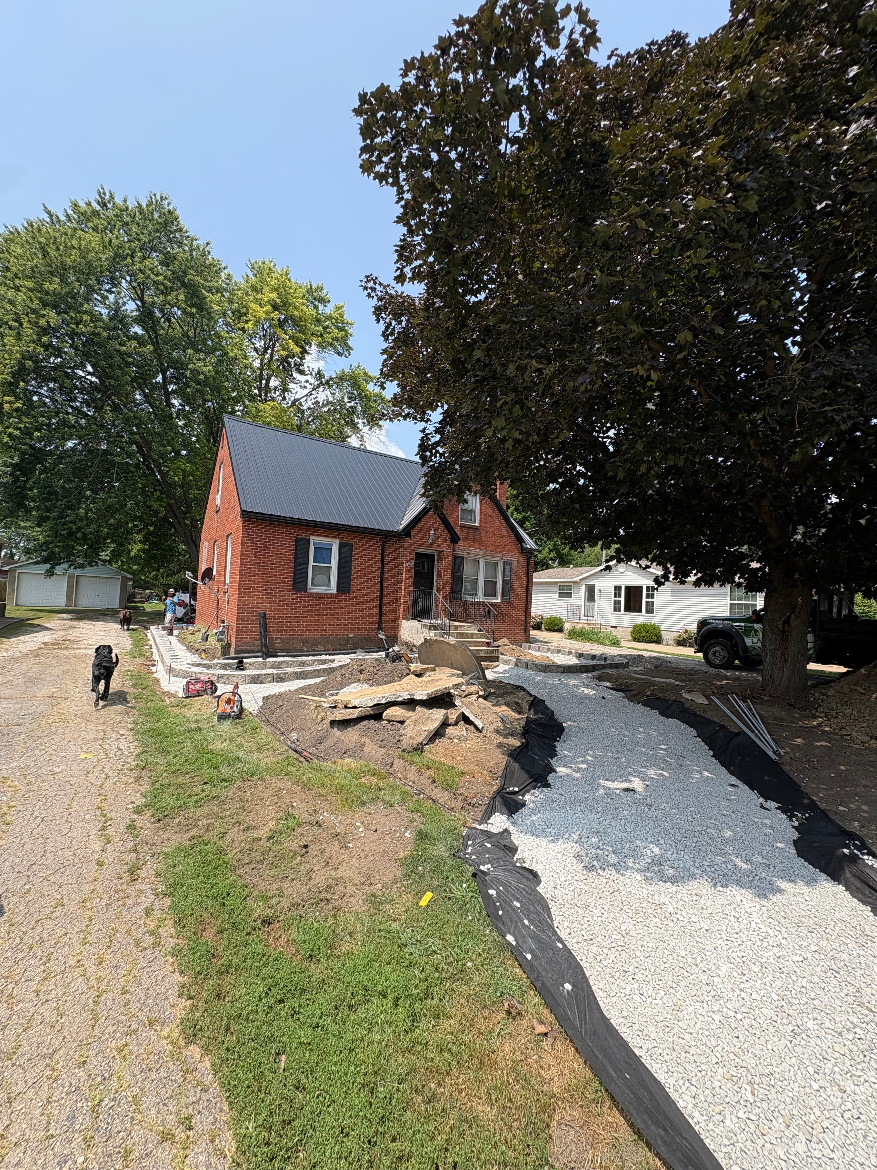 Project Front Yard Landscape Beds and Hardscape Retaining Walls Mid-Build image