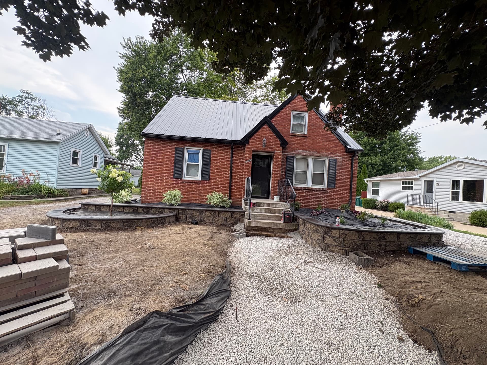 Gallery photos for Front Yard Landscape Beds and Hardscape Retaining Walls Mid-Build: Image #3