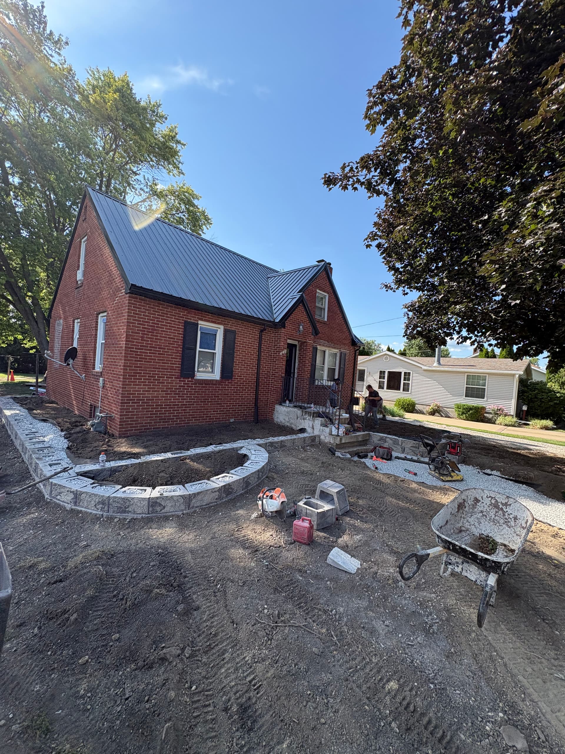 Gallery photos for Front Yard Landscape Beds and Hardscape Retaining Walls Mid-Build: Image #1