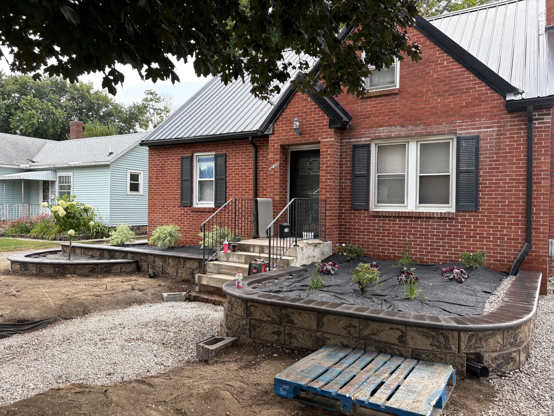Gallery photos for Front Yard Landscape Beds and Hardscape Retaining Walls Mid-Build: Image #5