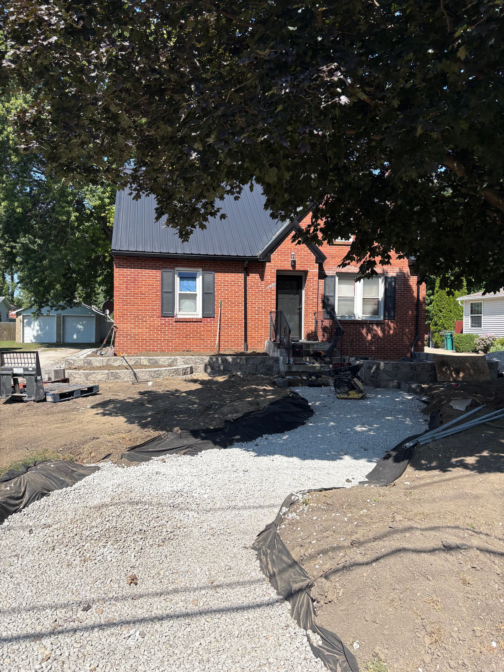 Gallery photos for Front Yard Landscape Beds and Hardscape Retaining Walls Mid-Build: Image #2